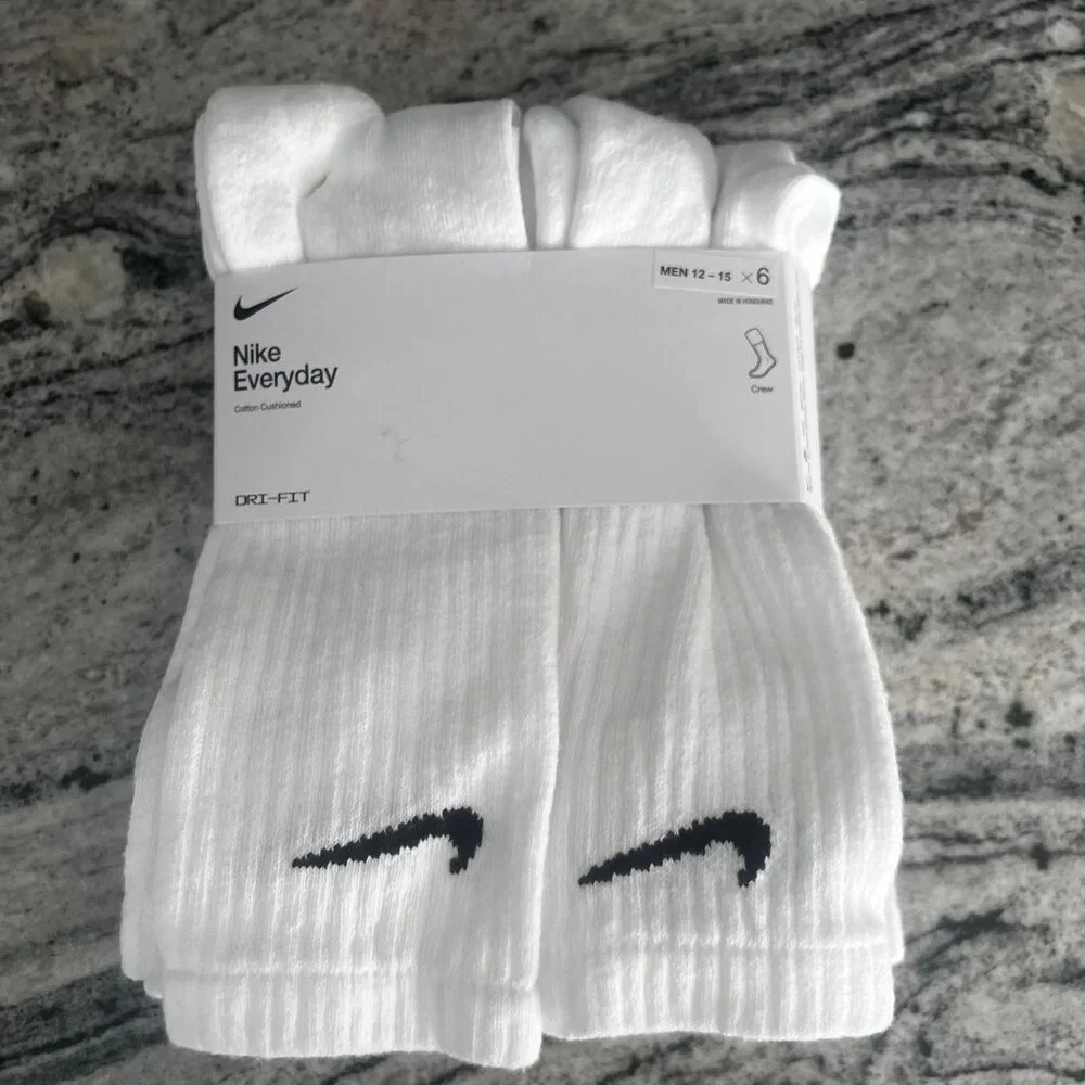 Nike everyday cotton cushioned dry fit socks mens 12-15 (6 pairs) - Picture 1 of 5